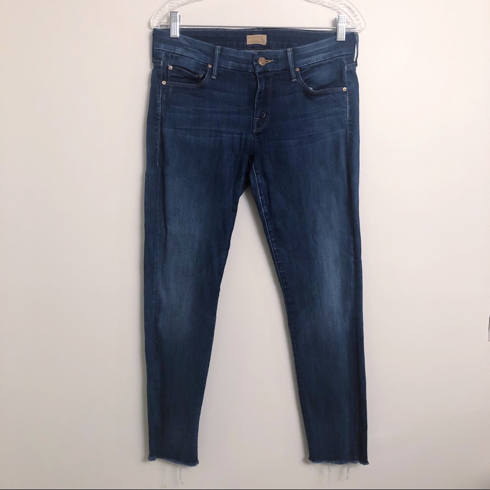 Mother The Looker Ankle Fray Devil in a Blue Suit